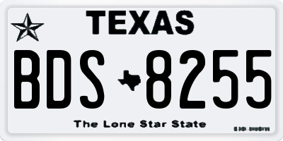 TX license plate BDS8255