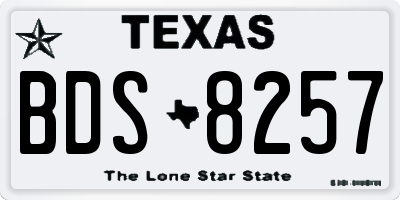 TX license plate BDS8257