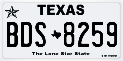 TX license plate BDS8259