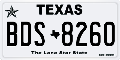 TX license plate BDS8260