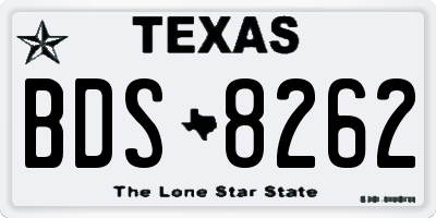 TX license plate BDS8262