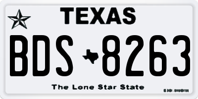 TX license plate BDS8263