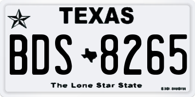 TX license plate BDS8265