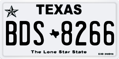 TX license plate BDS8266