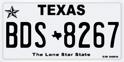 TX license plate BDS8267