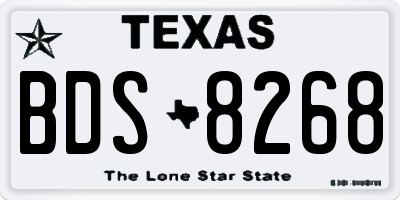 TX license plate BDS8268