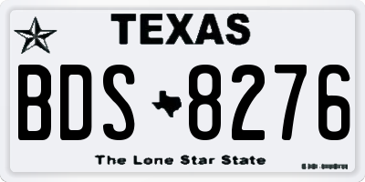 TX license plate BDS8276