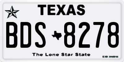 TX license plate BDS8278