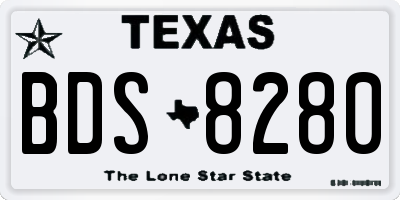 TX license plate BDS8280