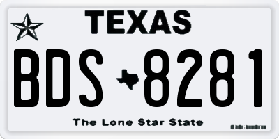 TX license plate BDS8281