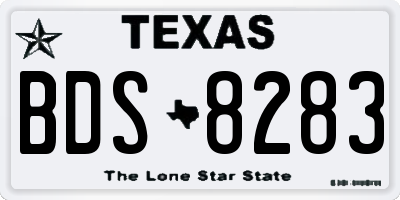 TX license plate BDS8283