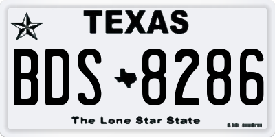 TX license plate BDS8286