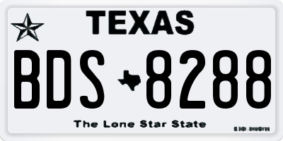 TX license plate BDS8288