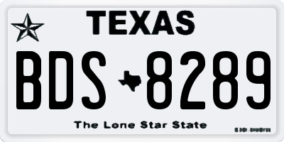 TX license plate BDS8289