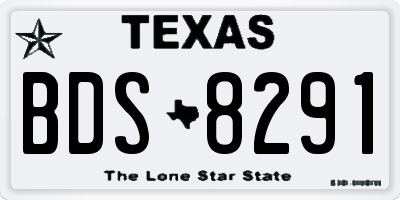 TX license plate BDS8291