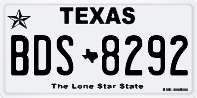 TX license plate BDS8292