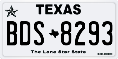 TX license plate BDS8293