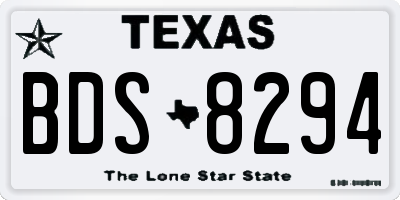 TX license plate BDS8294