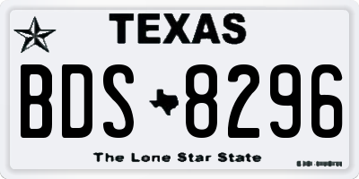 TX license plate BDS8296