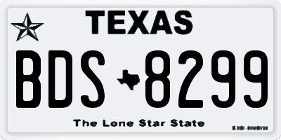 TX license plate BDS8299