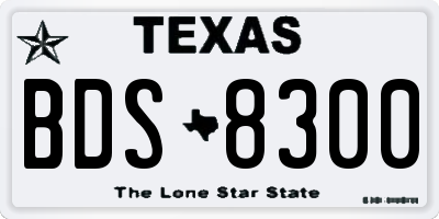 TX license plate BDS8300