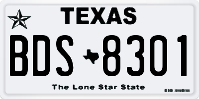 TX license plate BDS8301