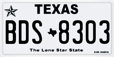 TX license plate BDS8303