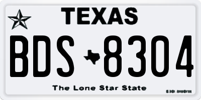 TX license plate BDS8304