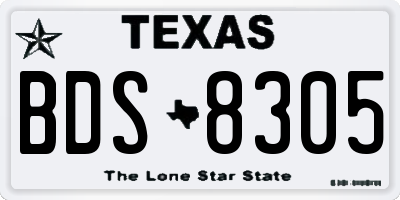 TX license plate BDS8305