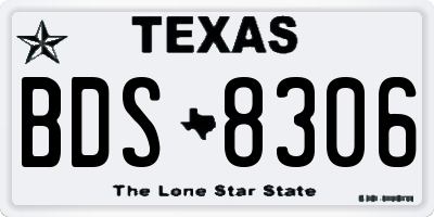 TX license plate BDS8306