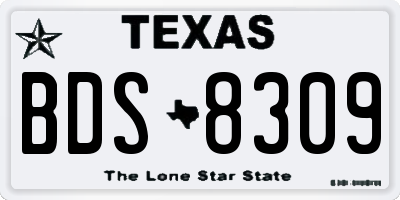 TX license plate BDS8309