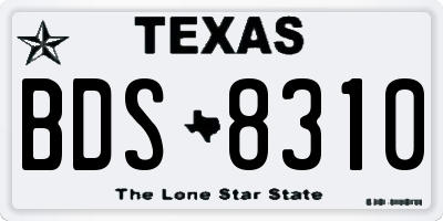 TX license plate BDS8310