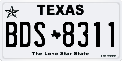 TX license plate BDS8311