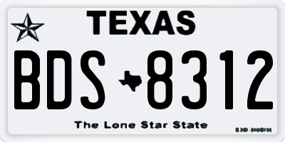 TX license plate BDS8312