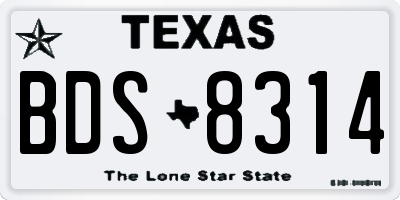 TX license plate BDS8314