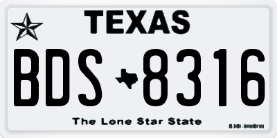 TX license plate BDS8316