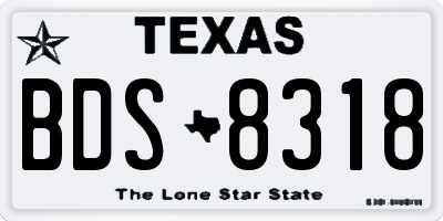 TX license plate BDS8318