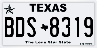 TX license plate BDS8319