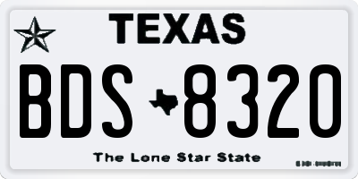 TX license plate BDS8320