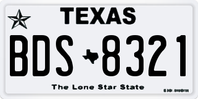 TX license plate BDS8321