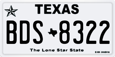 TX license plate BDS8322