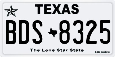 TX license plate BDS8325