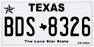 TX license plate BDS8326