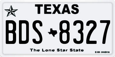 TX license plate BDS8327