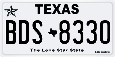 TX license plate BDS8330