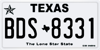 TX license plate BDS8331