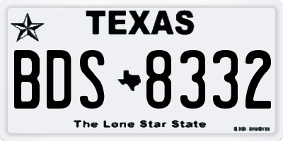 TX license plate BDS8332