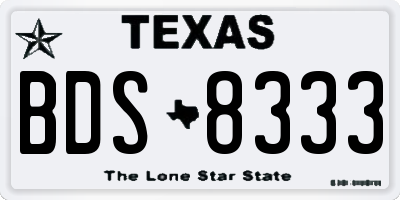 TX license plate BDS8333
