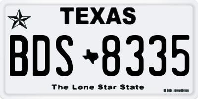 TX license plate BDS8335