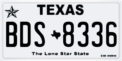 TX license plate BDS8336